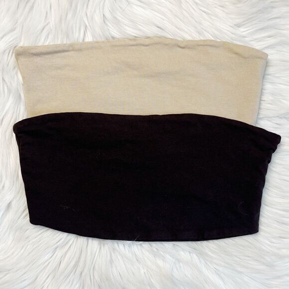 H&M Divided strapless bandeau Tan & Brown Size Small Set of two - Picture 1 of 3